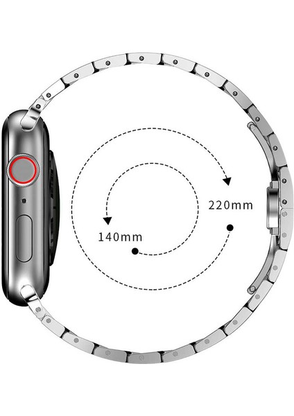 Apple Watch Seri 7/6/SE/5/4 Metal Kordon Kayış 42mm 44mm 45mm KRD-63 Gümüş indirimleri