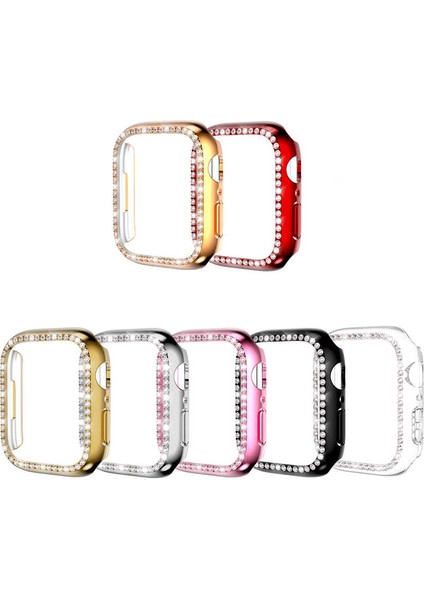 Apple Watch 7 Kasa Koruyucu Kenarları Taşlı Sert PC Gard 05 38mm Kırmızı fiyatları
