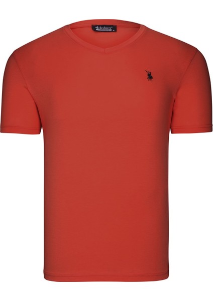 Üçlü Set T8568 V Yaka Erkek T-Shirt Koyu Lacivert Kar Beyaz Açık Yeşil modelleri