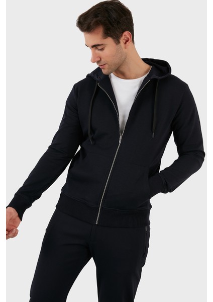 Pamuklu Cepli Fermuarlı Kapüşonlu Sweat Erkek Sweat 6141001 modelleri
