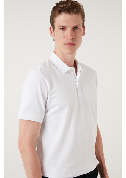 Pamuklu Regular Fit Düğme ve Fermuarlı Polo T Shirt Erkek Polo EX601