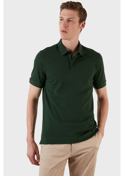 Pamuklu Regular Fit Düğme ve Fermuarlı Polo T Shirt Erkek Polo EX601 modelleri