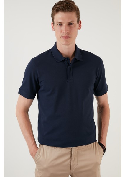 Pamuklu Regular Fit Düğme ve Fermuarlı Polo T Shirt Erkek Polo EX601