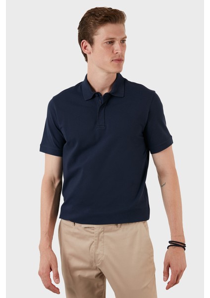 Pamuklu Regular Fit Düğme ve Fermuarlı Polo T Shirt Erkek Polo EX601 fiyatları