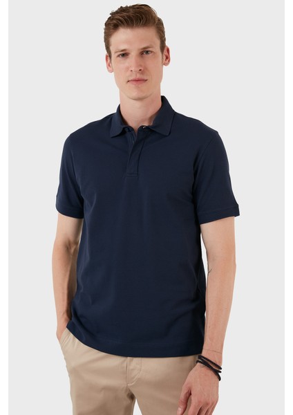 Pamuklu Regular Fit Düğme ve Fermuarlı Polo T Shirt Erkek Polo EX601 modelleri