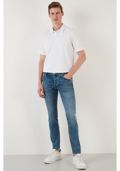 Normal Bel Slim Fit Pamuklu Jeans Erkek Kot Pantolon 629J018001