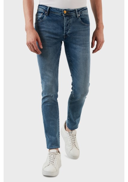 Normal Bel Slim Fit Pamuklu Jeans Erkek Kot Pantolon 629J018001 fiyatları
