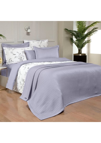 Aida Lila Çift Kişilik Nevresim Takımı ve Yatak Örtüsü Seti