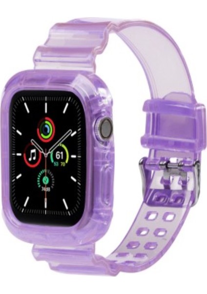 Apple Watch Mor Şeffaf Kordon 38-40-41 mm