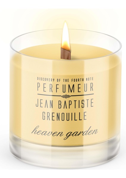340ML Jbg Gardenya ve Musk Kokulu Designed By Burcu Dekoratif Şeffaf Turuncu Mum Heaven Garden