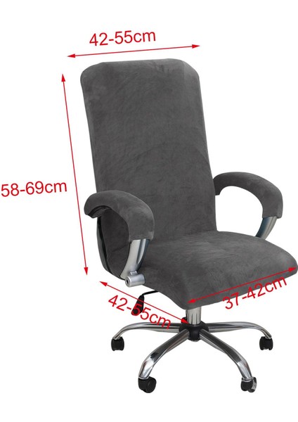 Gerilebilir Ofis Koltuk Kapağı Yumuşak Ofis Sandalyesi Gri (Yurt Dışından) indirimleri