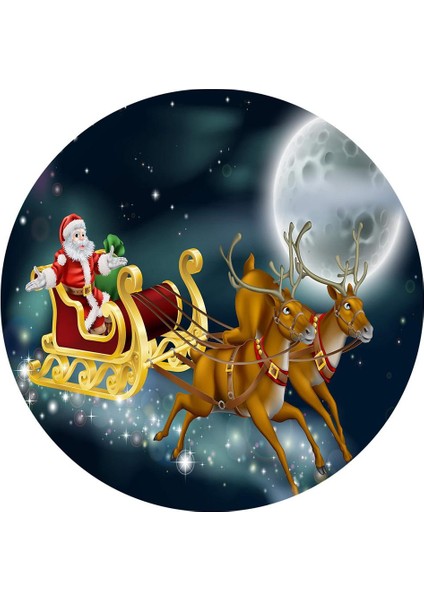 Noel Elastik Masa Örtüsü, 47 '' Çapa Kadar Tablolara Uyuyor, Elk Noel Baba (Yurt Dışından)
