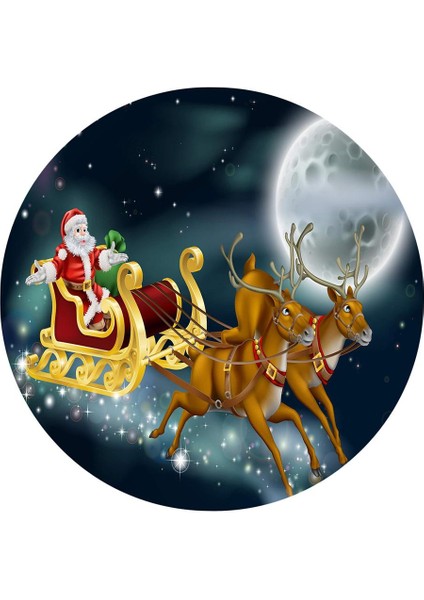 Noel Elastik Masa Örtüsü, 47 '' Çapa Kadar Tablolara Uyuyor, Elk Noel Baba (Yurt Dışından)