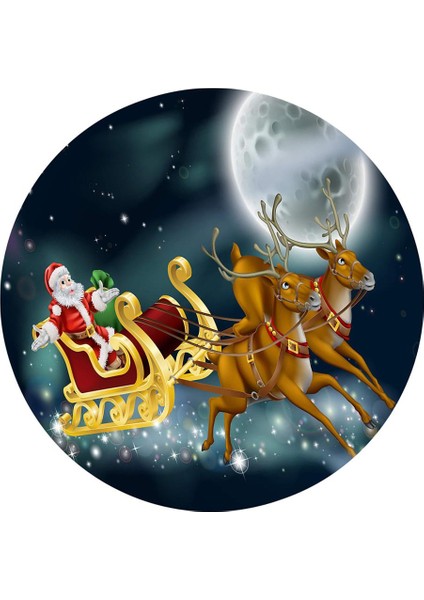 Noel Elastik Masa Örtüsü, 47 '' Çapa Kadar Tablolara Uyuyor, Elk Noel Baba (Yurt Dışından)