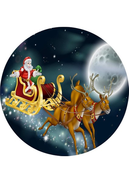 Noel Elastik Masa Örtüsü, 47 '' Çapa Kadar Tablolara Uyuyor, Elk Noel Baba (Yurt Dışından)