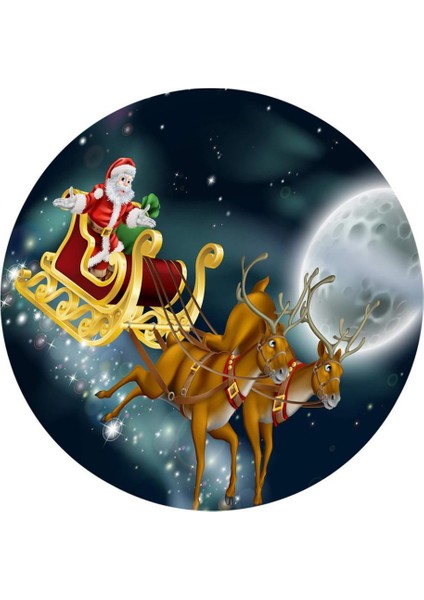 Noel Elastik Masa Örtüsü, 47 '' Çapa Kadar Tablolara Uyuyor, Elk Noel Baba (Yurt Dışından)