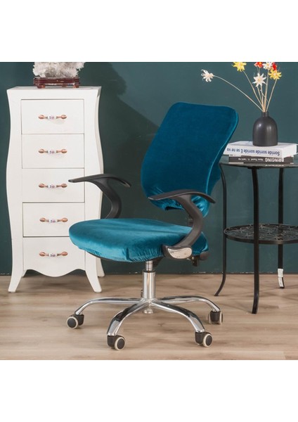 Streç Elastik Kadife Yemek Sandalye Koltuk Kayma Kapak Taburesi Yastık Koruyucular - Koyu Mavi (Yurt Dışından) fırsatları