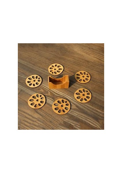 Doğal Bambu Lotus Şekli Demlik Set Yaratıcı Daire Yalıtım Çay Fincanı Mat Kahve Fincanı Ev Dekorasyon (Lotus Kökü) (Yurt Dışından) fiyatları