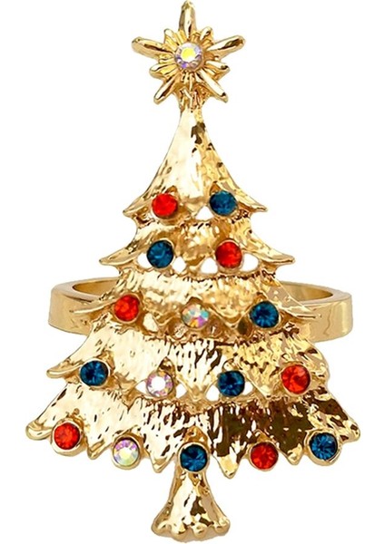 Sunnimix Alaşım Peçete Tutucu Düğün Partisi Yemek Masası Dekor Noel Ağacı Altın. (Yurt Dışından)