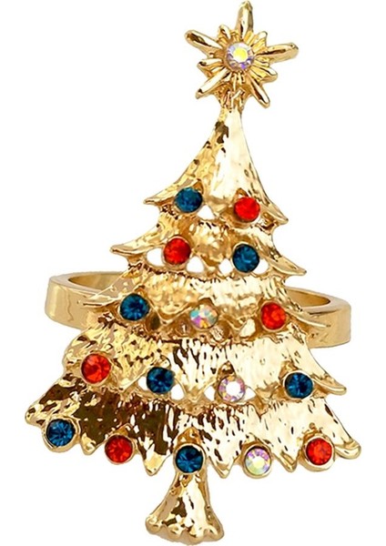 Sunnimix Alaşım Peçete Tutucu Düğün Partisi Yemek Masası Dekor Noel Ağacı Altın. (Yurt Dışından)