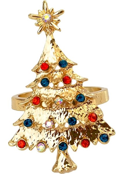 Sunnimix Alaşım Peçete Tutucu Düğün Partisi Yemek Masası Dekor Noel Ağacı Altın. (Yurt Dışından)