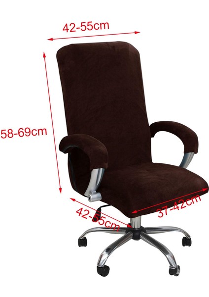 Gerilebilir Ofis Koltuk Kapağı Yumuşak Ofis Sandalyesi Koyu Kahverengi (Yurt Dışından)