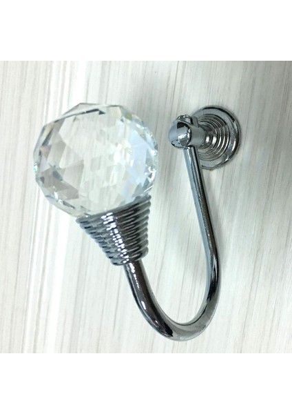 Metal Kristal Perde Kravat Geri Kanca Holdback Sırtı 3 Tasarım Kristal Beyaz (Yurt Dışından)