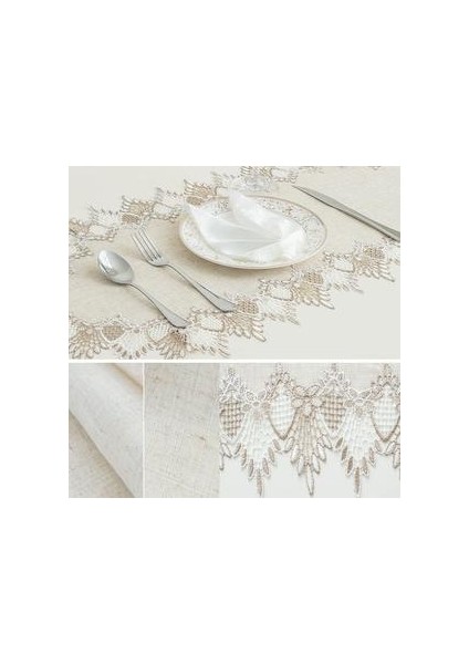 130 Cm Doğal Masa Koşucu Modern Keten Masa Örtüsü Dantel İşlemeli Kabine Toz Kapağı Ev Düğün Masa Dekorasyon Koşucu Masa | Masa Koşucuları (Milky) (Yurt Dışından)