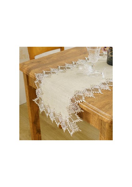 130 Cm Doğal Masa Koşucu Modern Keten Masa Örtüsü Dantel İşlemeli Kabine Toz Kapağı Ev Düğün Masa Dekorasyon Koşucu Masa | Masa Koşucuları (Milky) (Yurt Dışından)