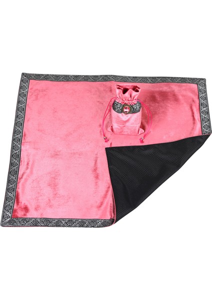 26 "X 26 Tarot Masa Örtüsü Çanta Sunak Kehanet Kartları Kare Bez Pembe + Masa Örtüsü (Yurt Dışından)