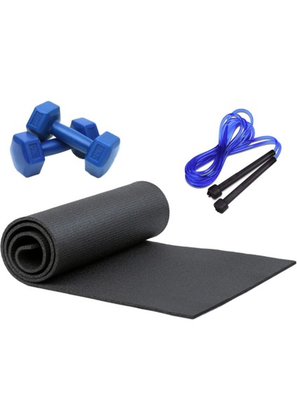 Pilates Seti 1 kg Dambıl Pilates Minderi Atlama Ipi Set