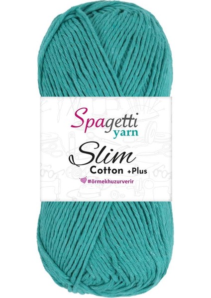 Spagettiyarn Slim Cotton Plus Su Yeşil El Örgü Ipliği