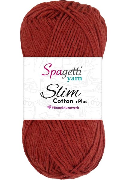 Spagettiyarn Slim Cotton Plus Kiremit El Örgü Ipliği