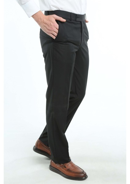 Intersivin Klasik Kesim Siyah Erkek Kumaş Pantolon