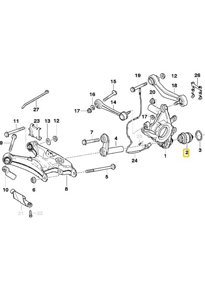Bmw Uyumlu E38 E39 E60 E63 E65 ve E53 Ayd Arka Oynak Burç 33326767748 fiyatları