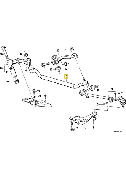 Bmw Uyumlu E34 Frow Orta Rot Kolu 32211138854 modelleri