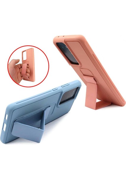 Samsung Galaxy A13 4g Uyumlu Standlı Mat Renkli Korumalı Hand Strap Kılıf