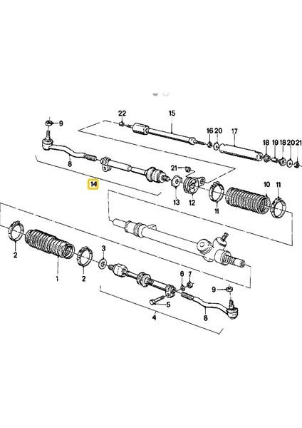 Bmw Uyumlu E30 Frow Sağ Rot Mili ve Rot Başı Komple Oem No 32111125187