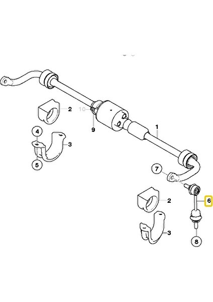 Bmw Uyumlu E60 E61 E63 ve E64 Frow Arka Viraj Askı Çubuğu 33506781537