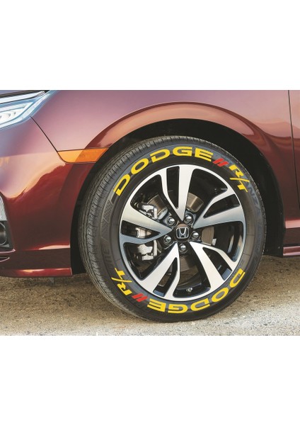 Dodge Rt Sarı Kalıcı Lastik Yazısı Dodge Rt Sticker 8 Kit Büyük Boy