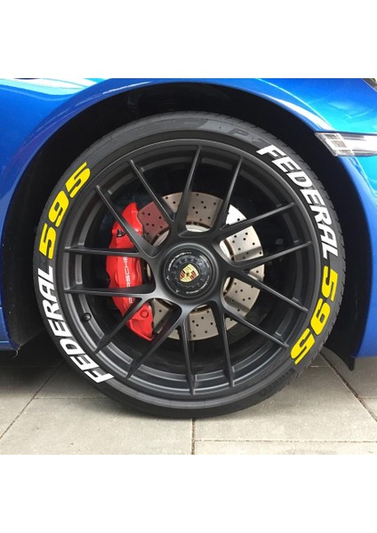 Federal 595 Sarı Kalıcı Lastik Yazısı Federal 595 Sticker 8 Kit Büyük Boy