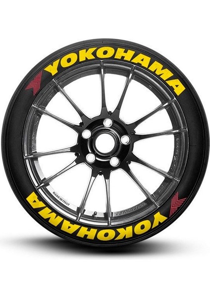 Yokohama Sarı Kalıcı Lastik Yazısı Yokohama Sticker 8 Kit Büyük Boy