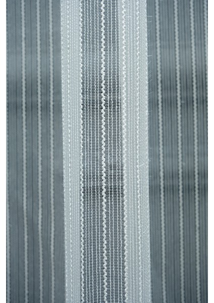 Çizgili Kullanıma Hazır 1/2 Seyrek Pile Tül Perde Tek Kanat - Ekru 340 x 260 cm indirimleri
