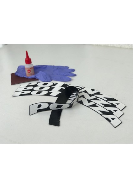 Auto Bridgestone Potenza Beyaz Kalıcı Lastik Yazısı Bridgestone Potenza Sticker 4 Kit modelleri