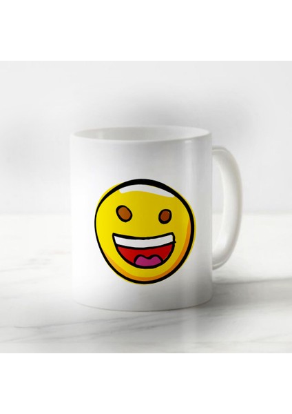 Sevgiliye Özel Yıldız Mutlu Emoji Harika Kupa Tasarımı