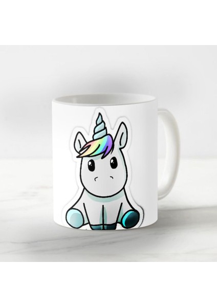 Sevgiliye Özel Kawaii Unicorn Sticker Harika Kupa Tasarımı