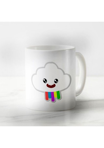 Sevgiliye Özel Renkli Bulut Harika Tasarım Kupa