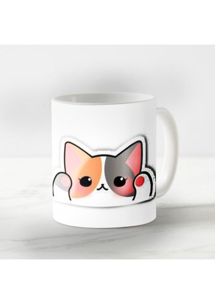 Segiliye Özel Baskı Kupa Bardak Sevimli Minik Kedi Desenli