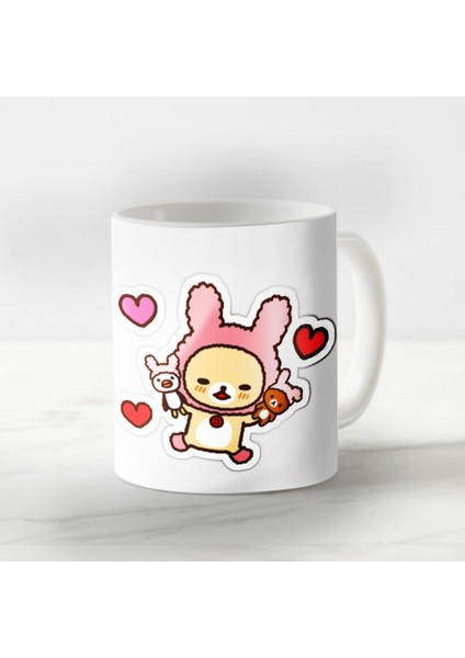 Segiliye Özel Baskı Kalpli Kuzucuk Desenli Kupa Bardak