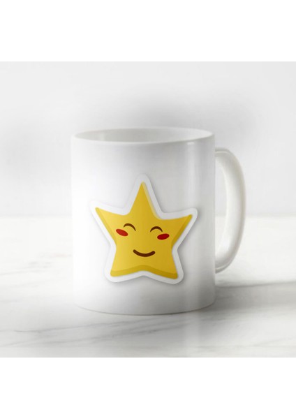 Sevgiliye Özel Renkli Mütevazi Emoji Harika Tasarım Kupa